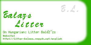 balazs litter business card